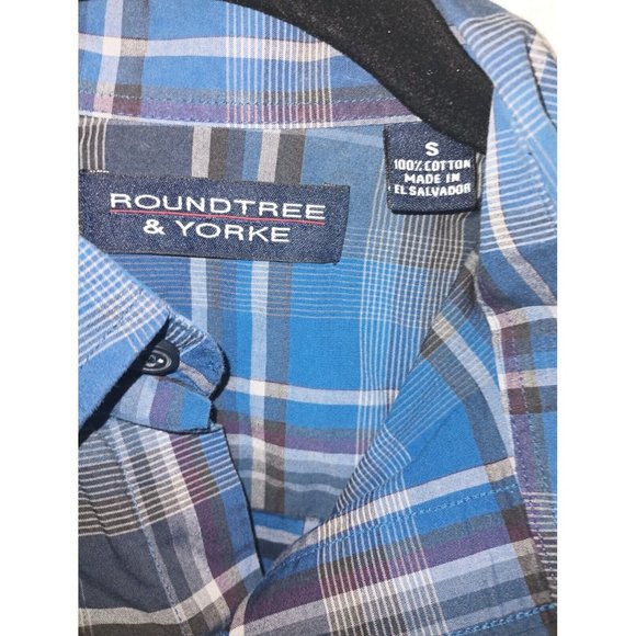 Roundtree & Yorke Men's Shirt Midweight Short-Sleeve Button-Front Small - Picture 2 of 4